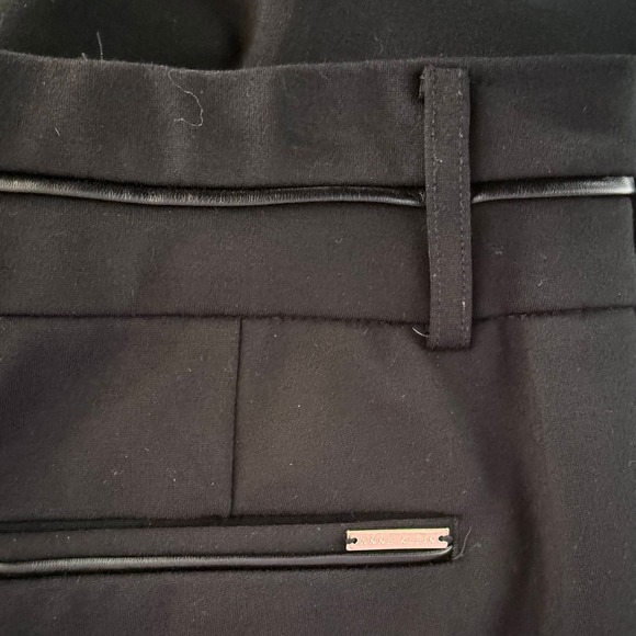 Anne Klein Womens Black Bootcut Pants Size 10 Leather Trim Office Career - Picture 8 of 12